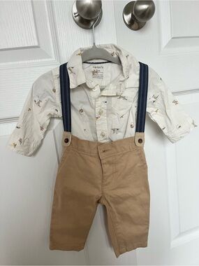 2/$15 or 3/$20 Carter's 2-Piece Set Button-Up Shirt & Suspender Pants